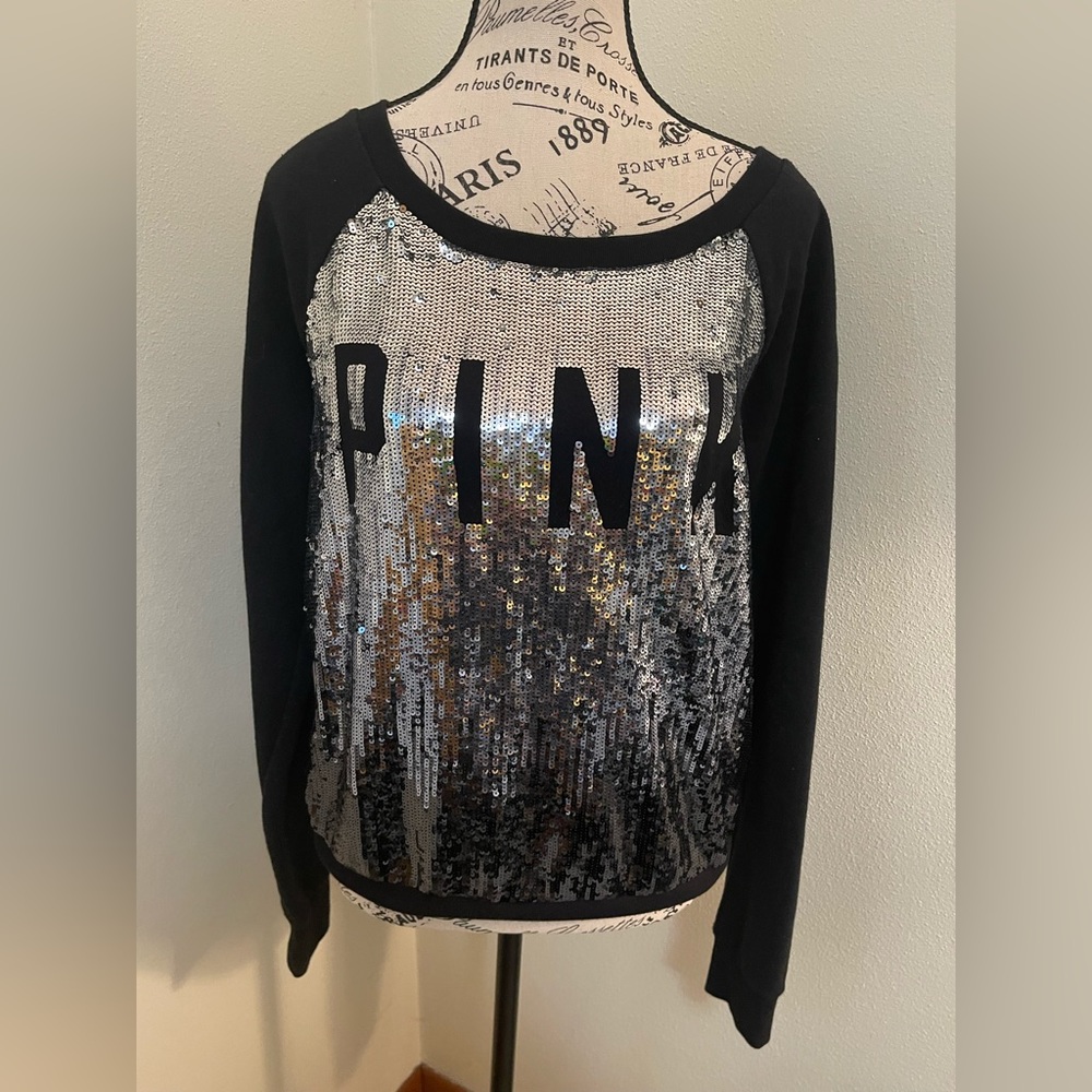 Pink Victoria’s Secret Bling Sequin Sweatshirt